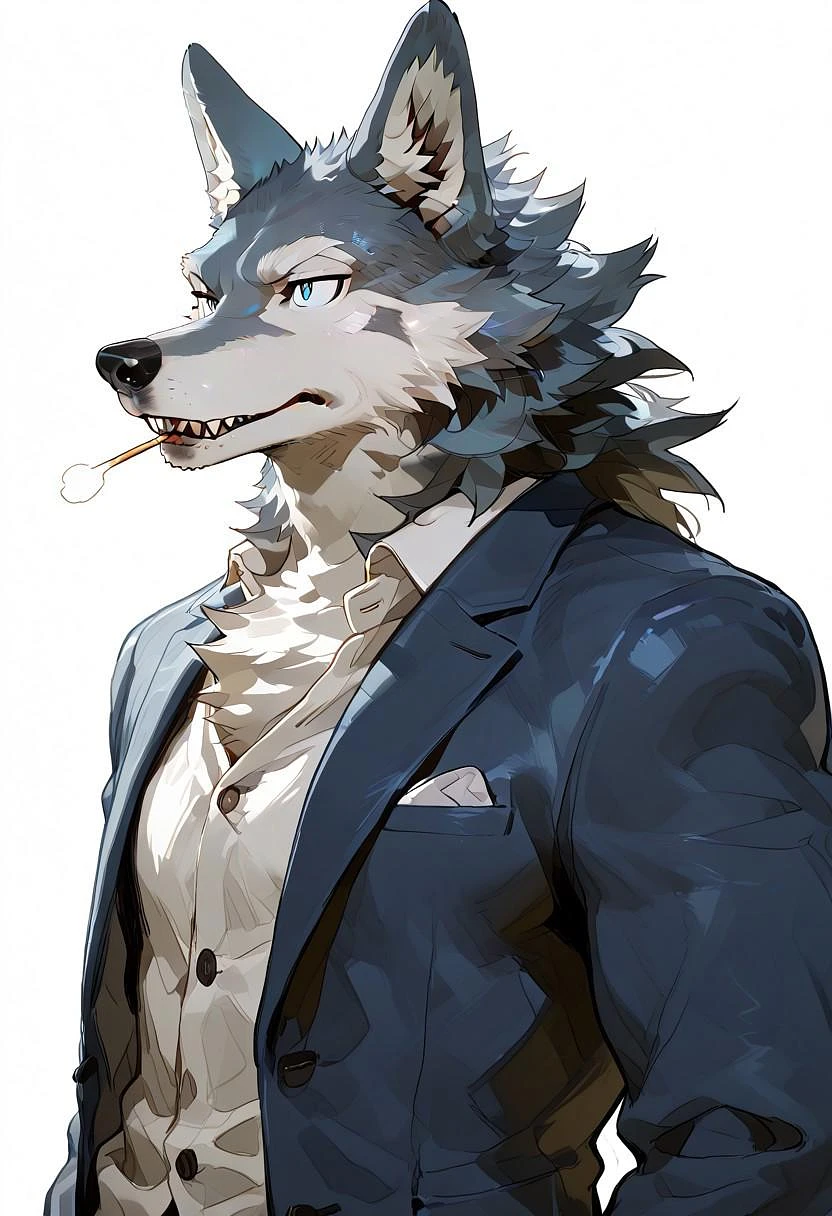Featured image #4 for Luno - Furry Bara male sketch wolf [ Pony, Illustrious, NoobAI ]