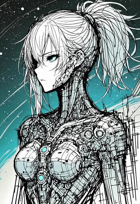 Featured image #5 for Sci-fi Sketch Style [SDXL / Pony / Illustrious]