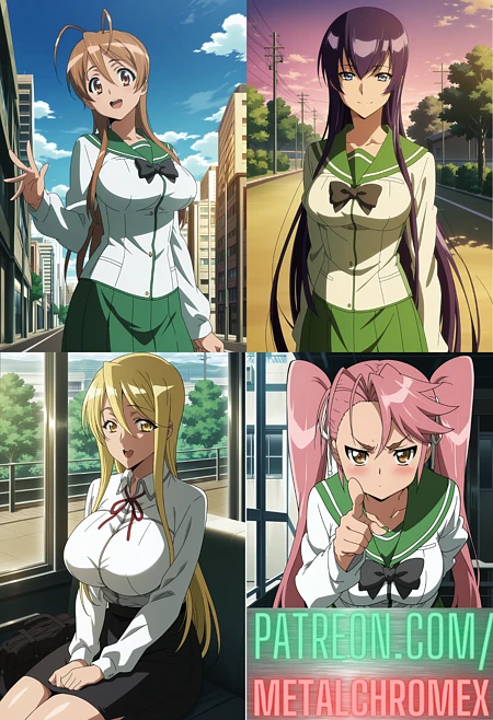 Featured image #1 for Highschool of the Dead: All 4 of the Heroines - Commission!