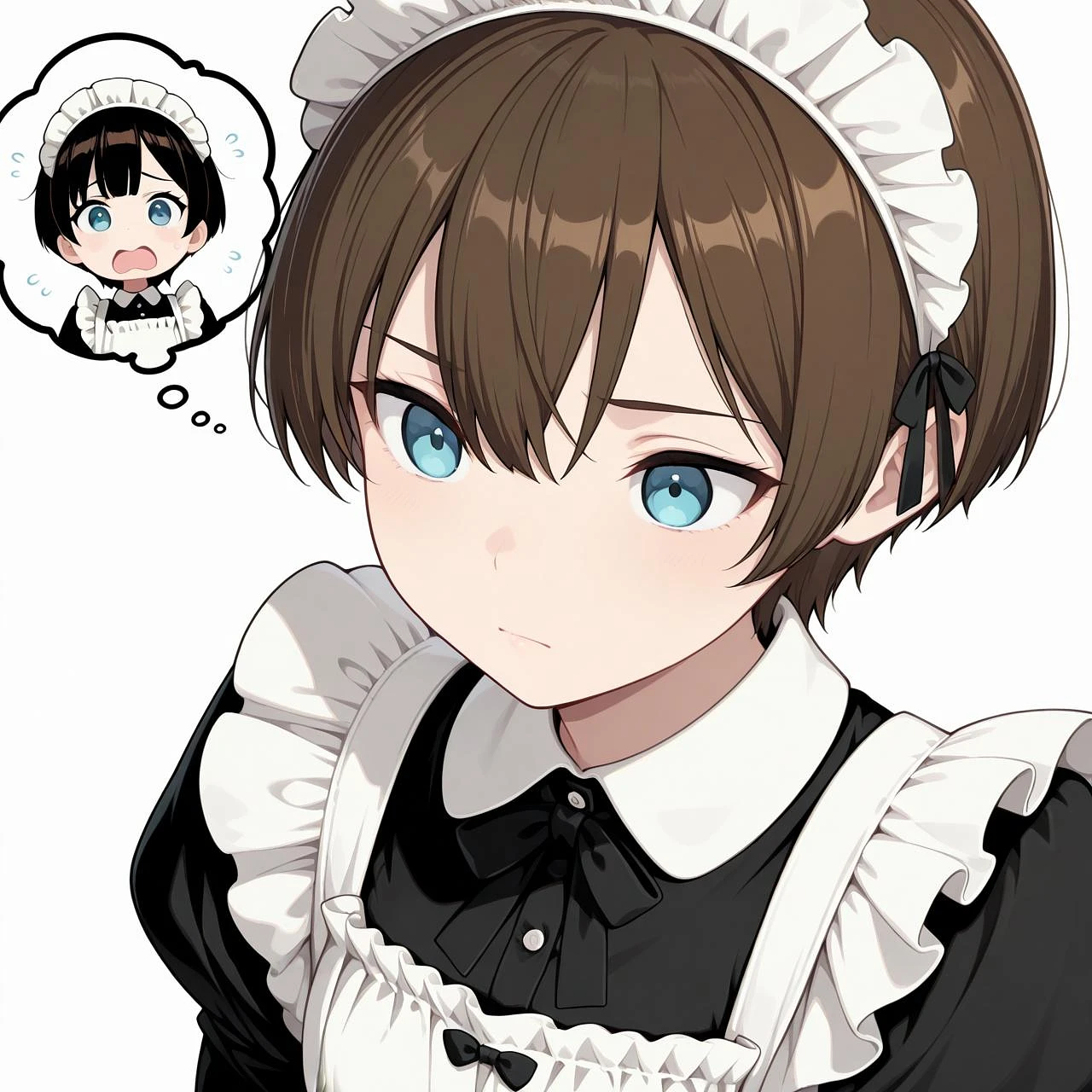 Featured image #5 for Civitai 内心吹き出し あわあわ困り顔 inner thought bubble flustered, panicked expression