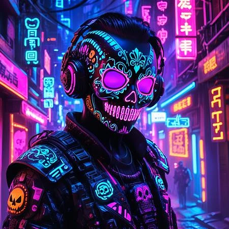 Featured image #2 for 🎃Halloween🎃 X 🩻Cyberpunk🩻concept lora  [FLUX+xl+pony]