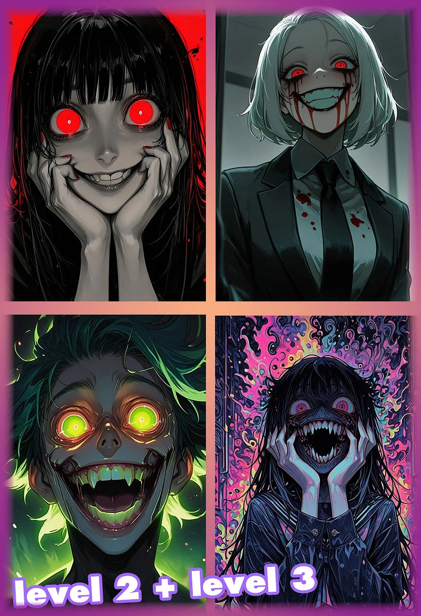 Featured image #2 for Uncanny smiles , Crazy & smug Expressions Gradient - Experimental