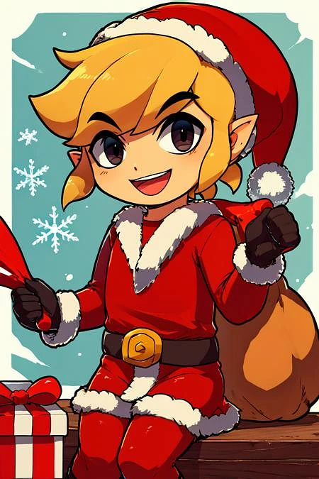 Featured image #6 for Santa Link! Toon Link - Multiple Outfits (The Legend Of Zelda: Wind Waker) [Pony & SD1.5]