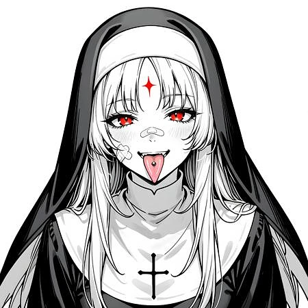 Featured image #5 for rebel nun monocrom consept [PONY | SDXL | ILLUSTRIOUS | FLUX]
