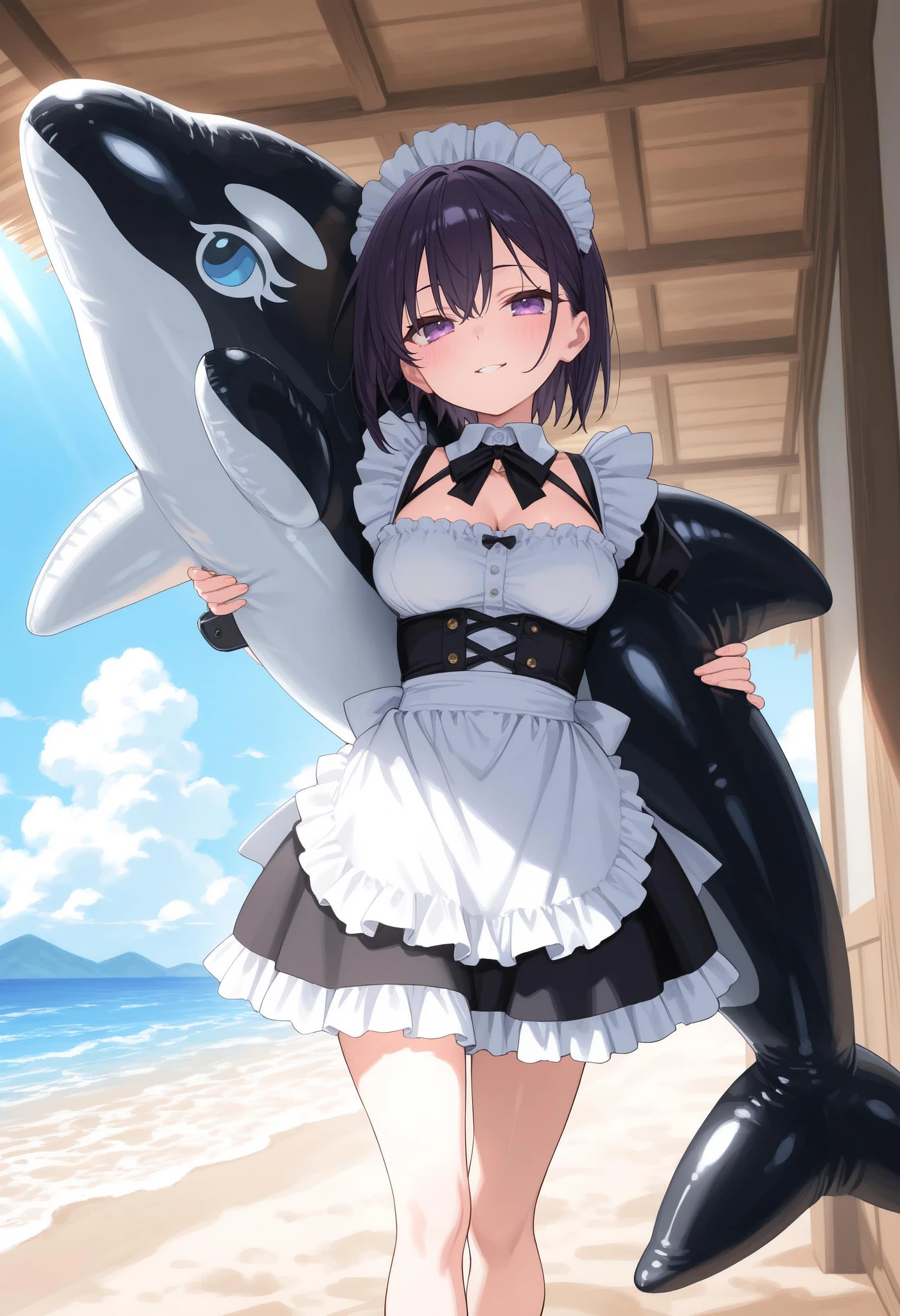 Featured image #1 for [Illust&XL&Pony] inflatable orca / inflatable toy / シャチフロート / シャチ浮き輪 / イルカフロート