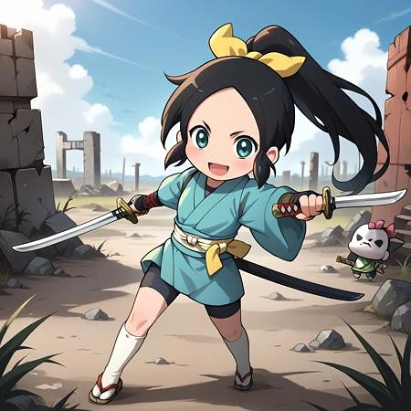 Featured image #3 for Chidori 千鳥 // Pony Character LoRA // Ninja Girl & Samurai Master 信長の忍び