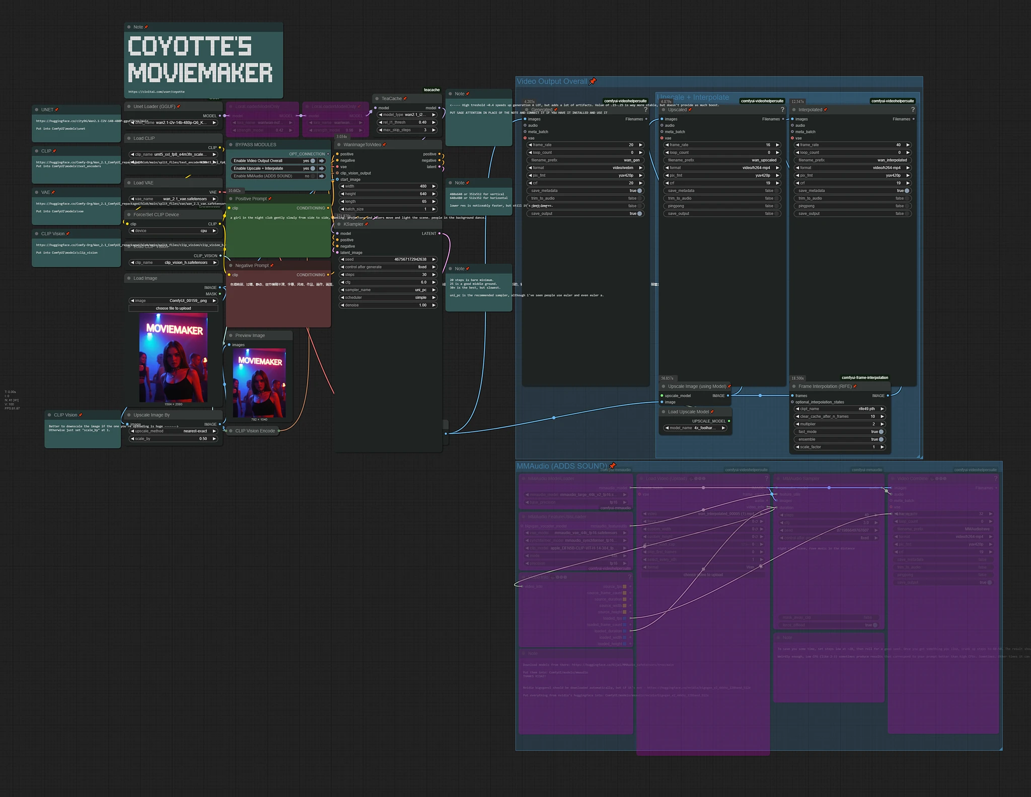 Featured image #2 for COYOTTE's MOVIEMAKER (Wan Video + Audio Generation)