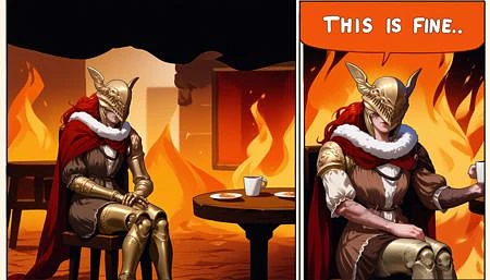 Featured image #5 for This Is Fine Meme | Concept LoRA XL