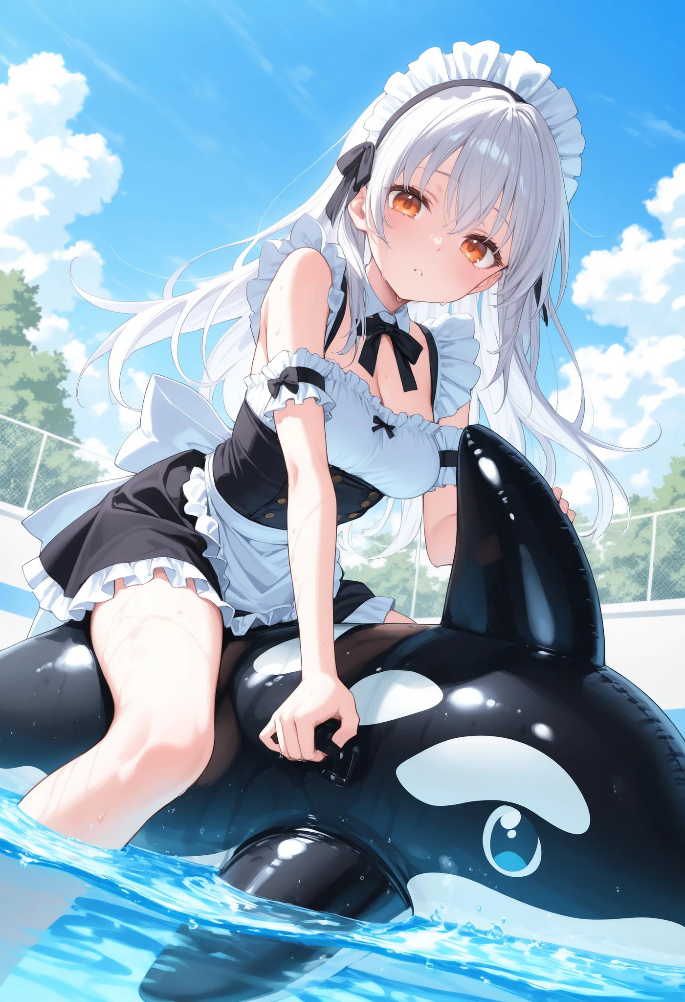 Featured image #4 for [Illust&XL&Pony] inflatable orca / inflatable toy / シャチフロート / シャチ浮き輪 / イルカフロート