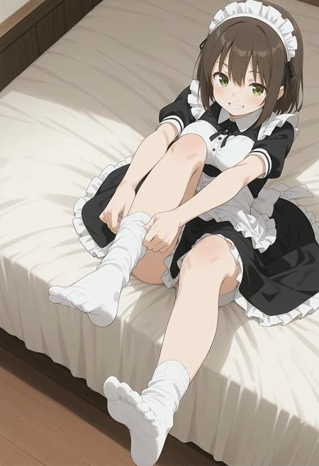Featured image #1 for [Illust&XL&Pony] dressing socks / adjusting legwear / sock pull / 靴下履き / 靴下直し