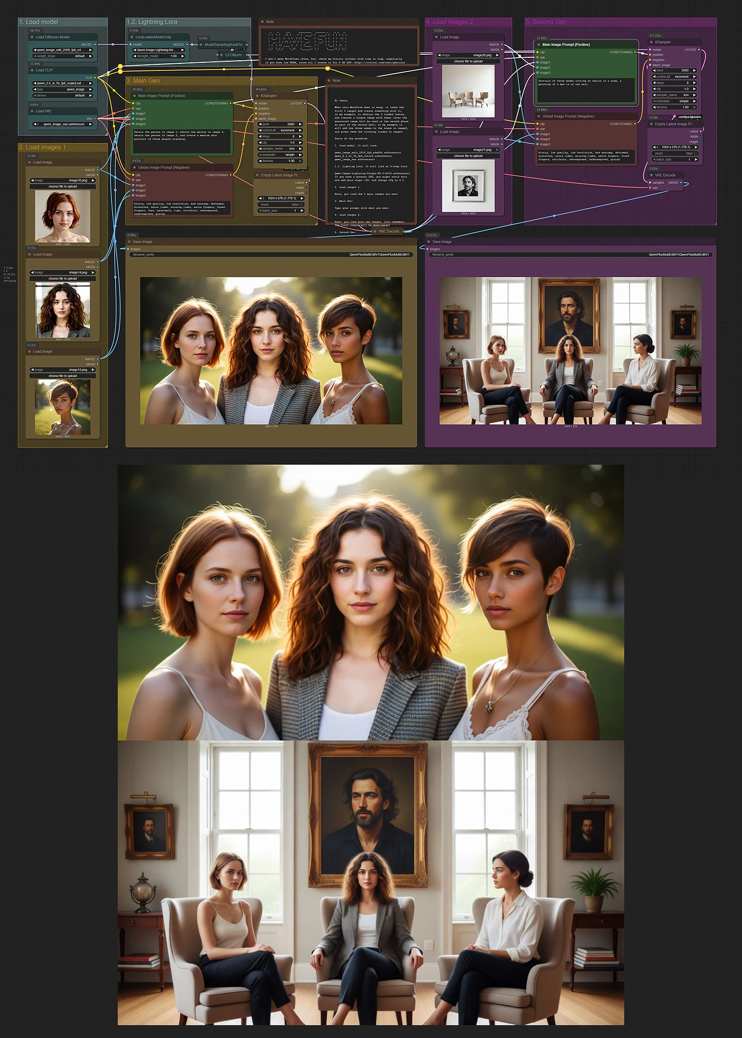 Featured image #2 for Qwen Image Edit Plus (2509) 8steps MultiEdit