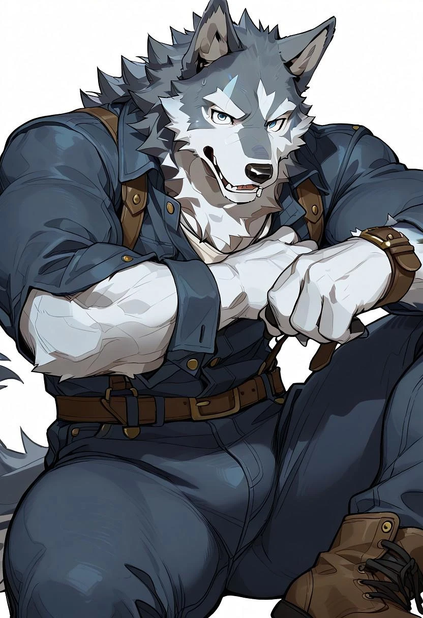 Featured image #5 for Luno - Furry Bara male sketch wolf [ Pony, Illustrious, NoobAI ]