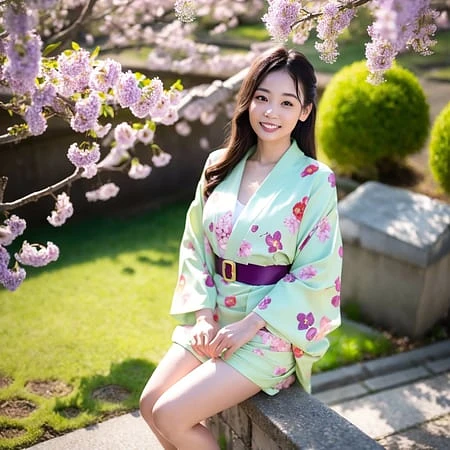 Featured image #1 for Kawaii Asian girls in kimono in cherry blossom scene かわいい桜の下の美しい少女 可爱的樱花妹 Japanese