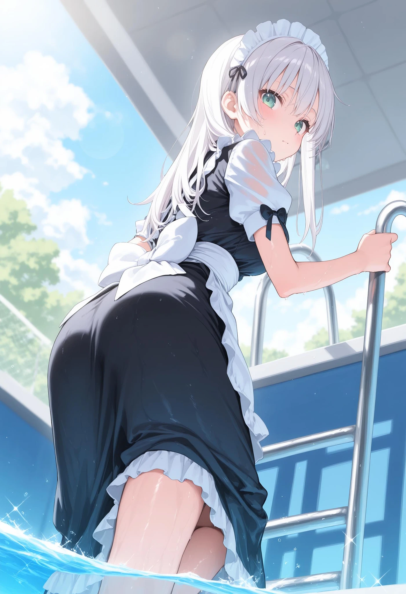 Featured image #1 for [Illust&XL&Pony] pool ladder / プールはしご