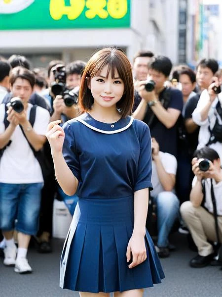 Featured image #6 for Photographer Crowd - Bystanders Take Photos of Girl