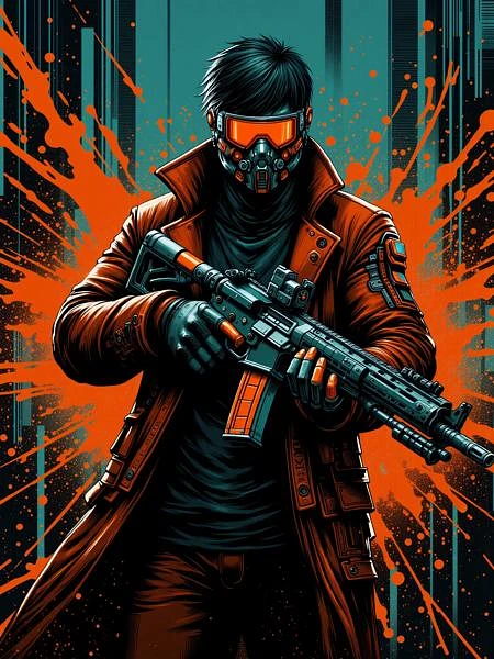Featured image #3 for Neon Cyberpunk Splash Art FLUX, SDXL, Pony & SD1.5