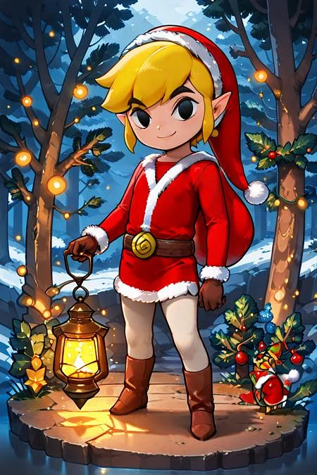 Featured image #1 for Santa Link! Toon Link - Multiple Outfits (The Legend Of Zelda: Wind Waker) [Pony & SD1.5]