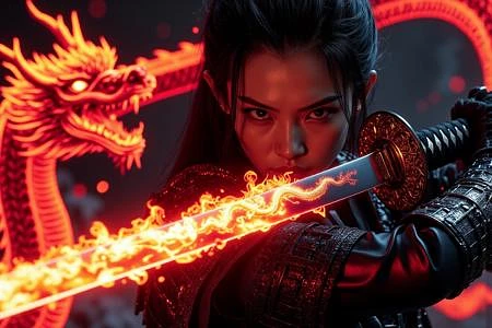 Featured image #5 for Elemental Dragon Samurai - By HailoKnight