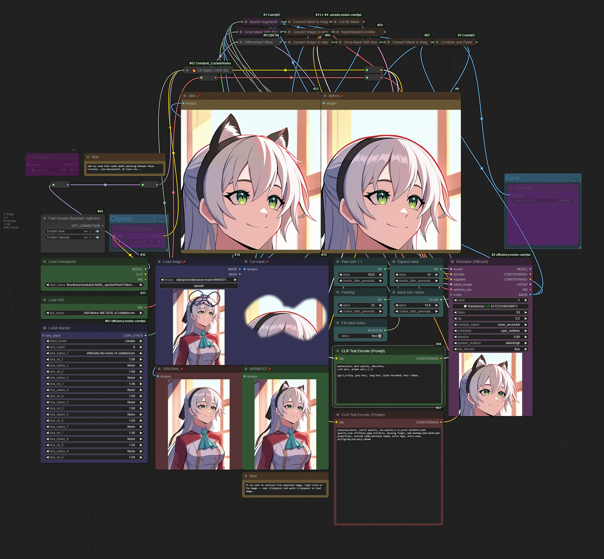 Featured image #2 for ComfyUI inpaint workflow, now with XL