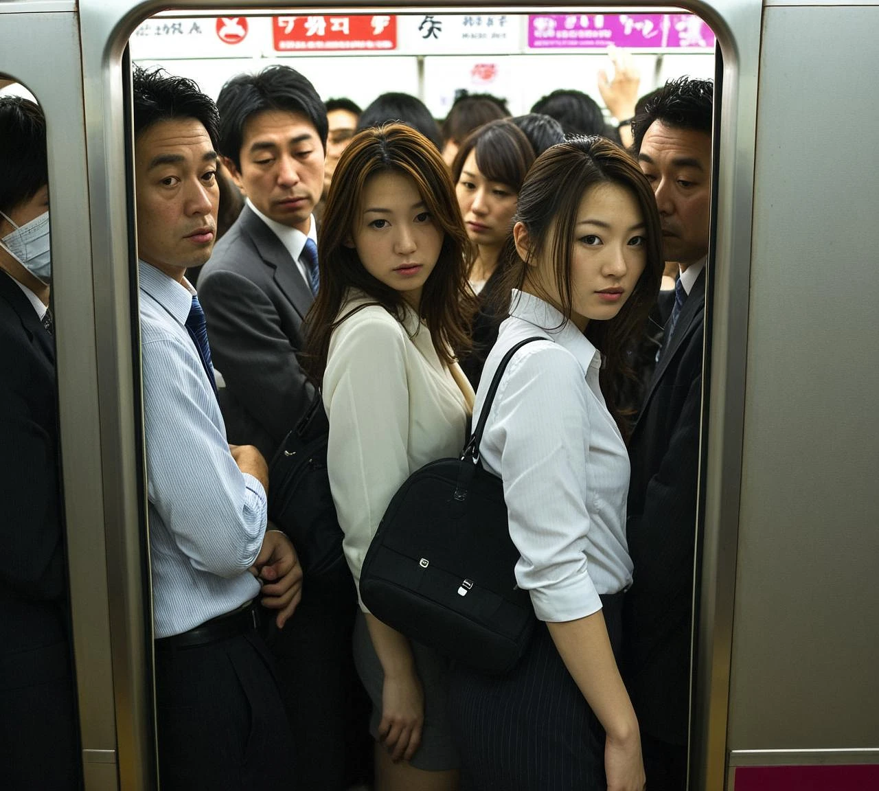 Featured image #4 for Rush Hour - Crowded Train Entrance