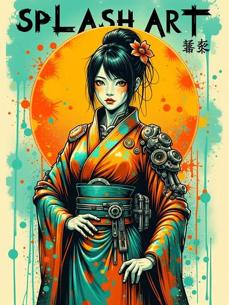 Featured image #1 for Neon Cyberpunk Splash Art FLUX, SDXL, Pony & SD1.5