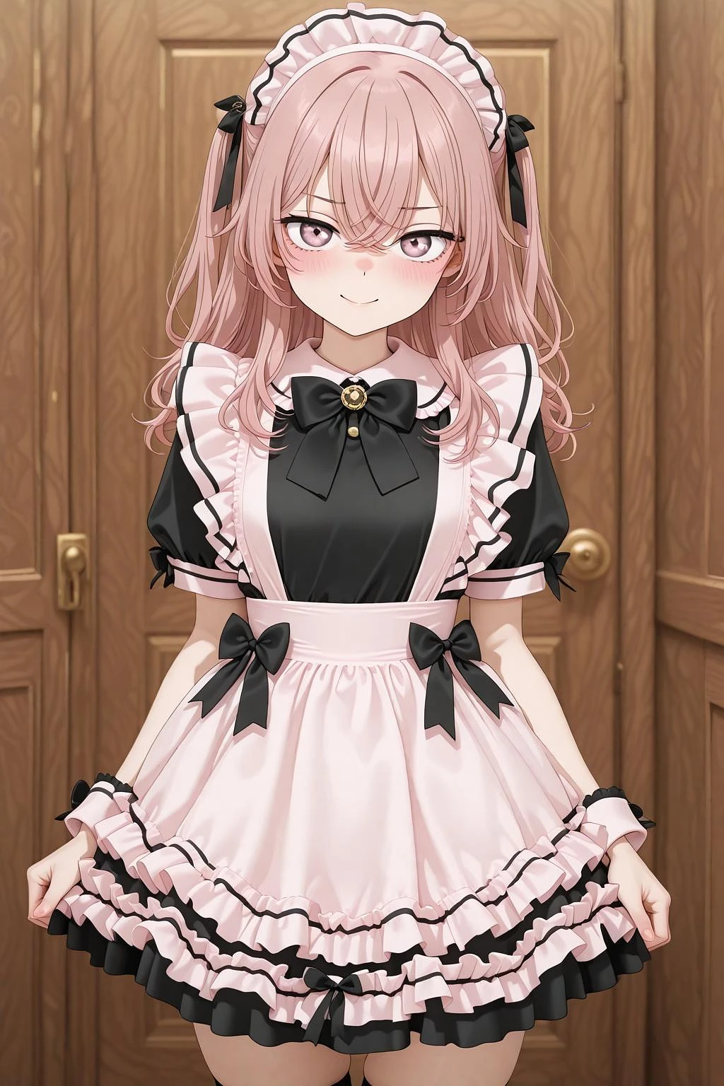 Featured image #1 for Cute Bow Ruffles Apron French Maid Dress - Illu