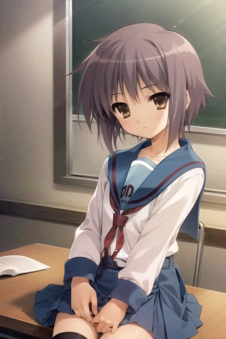 Featured image #1 for Nagato Yuki (長門有希) LoRA (The Melancholy of Haruhi Suzumiya)