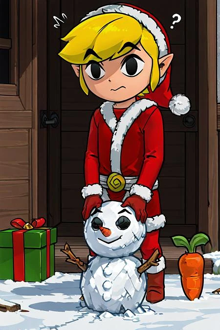 Featured image #4 for Santa Link! Toon Link - Multiple Outfits (The Legend Of Zelda: Wind Waker) [Pony & SD1.5]