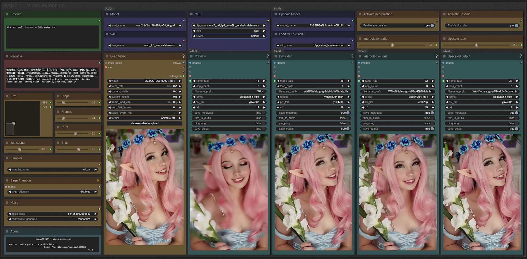Featured image #4 for VIDEO EXTENSION simple workflow WAN2.1 | GGUF | LoRA | UPSCALE | TeaCache