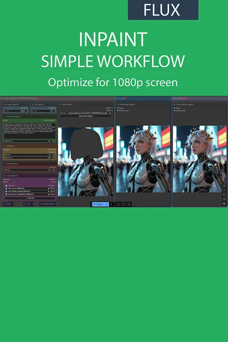 Featured image #1 for Inpainting simple workflow FLUX | UPSCALE | LORA | GGUF