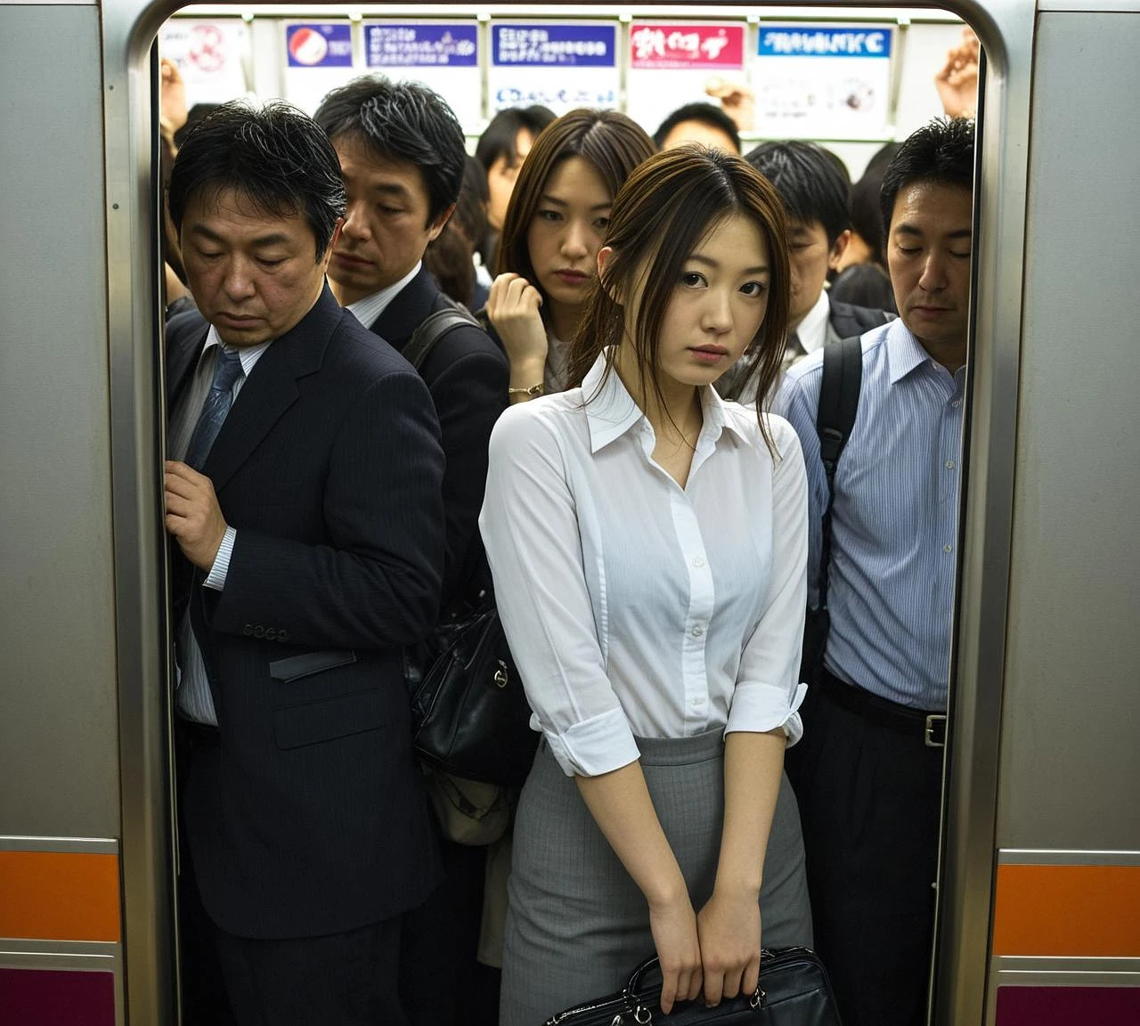 Featured image #2 for Rush Hour - Crowded Train Entrance