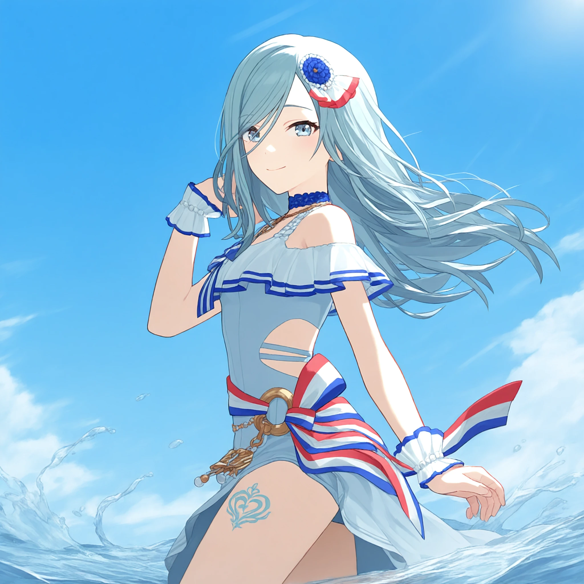 Featured image #2 for Blue Marine Frill Flair (Hinomori Shizuku) / Project SEKAI