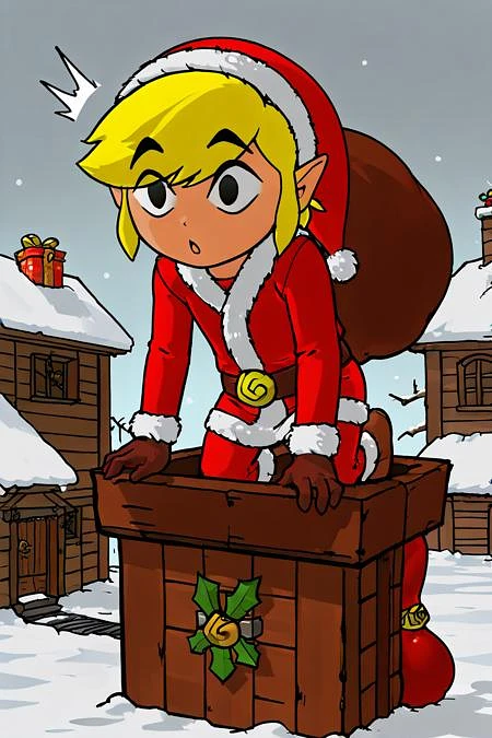 Featured image #3 for Santa Link! Toon Link - Multiple Outfits (The Legend Of Zelda: Wind Waker) [Pony & SD1.5]