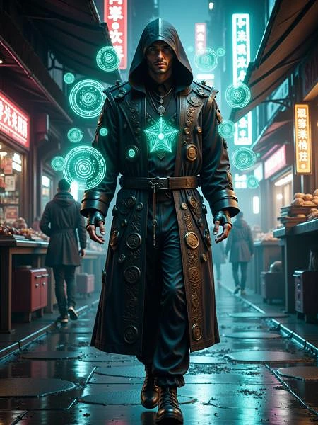 Featured image #2 for Neon Cyberpunk - Techno-Mages FLUX, SDXL & SD1.5