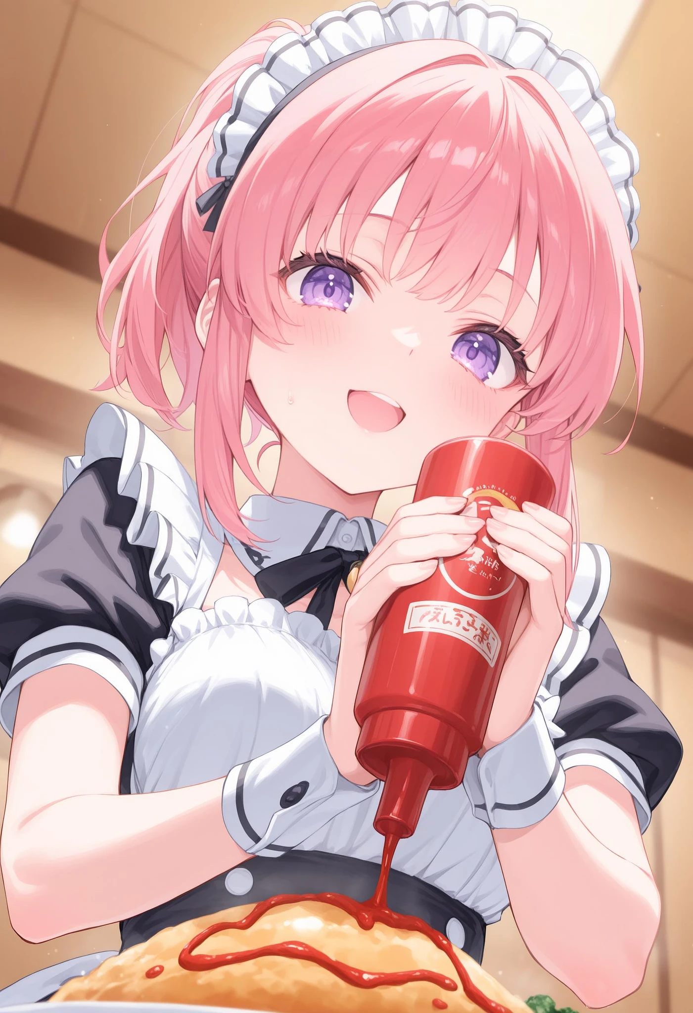 Featured image #1 for [Illust&XL] Lettering on omurice / オムライスお絵描き / 文字入れ / ケチャップ