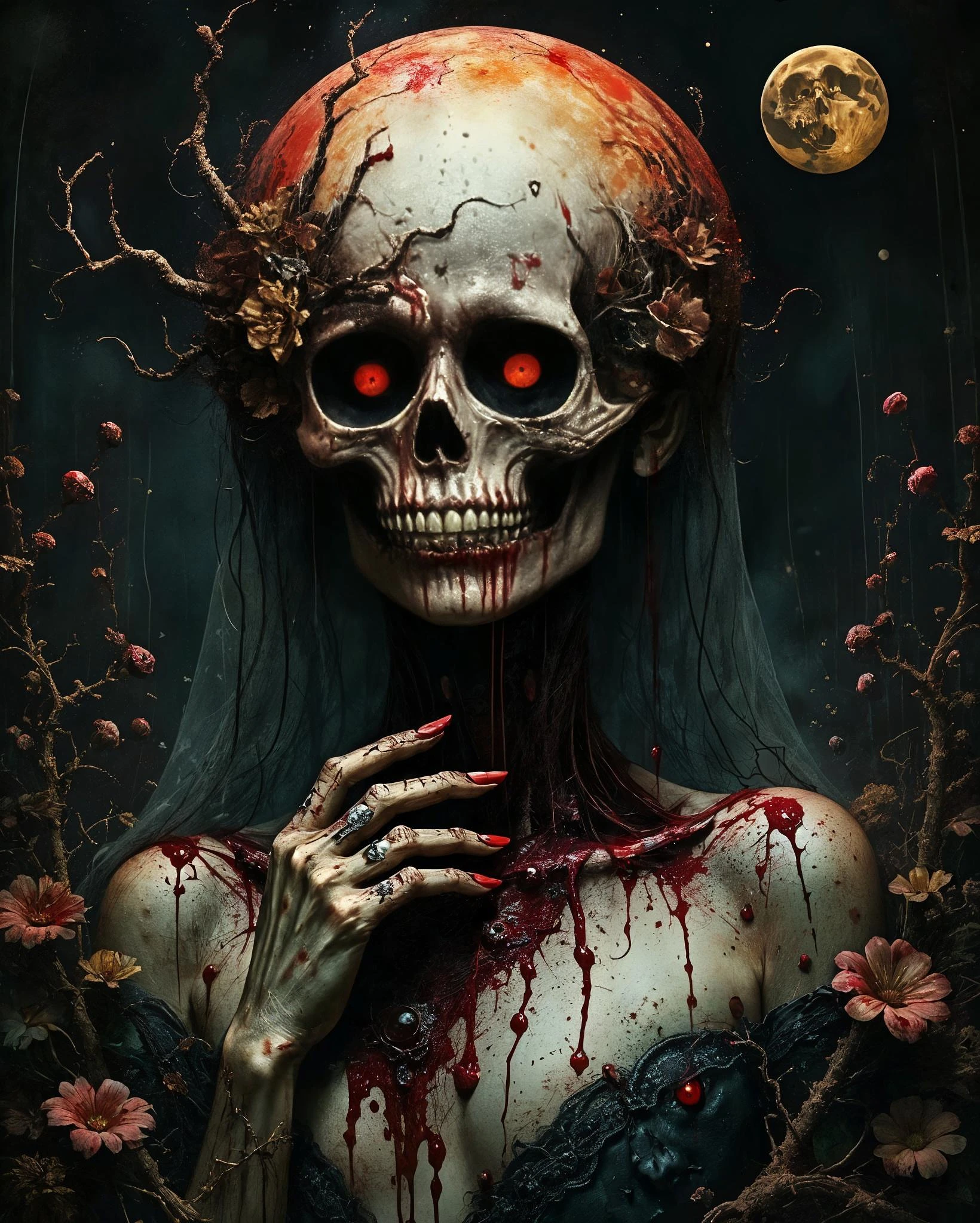 Featured image #1 for Macabre Painting: Dark Style Blood Fantasy, Elegy in Blood and Bloom