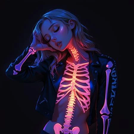 Featured image #4 for transluminescent glowing skeleton LoRA [FLUX+XL+Pony+Illustrious]