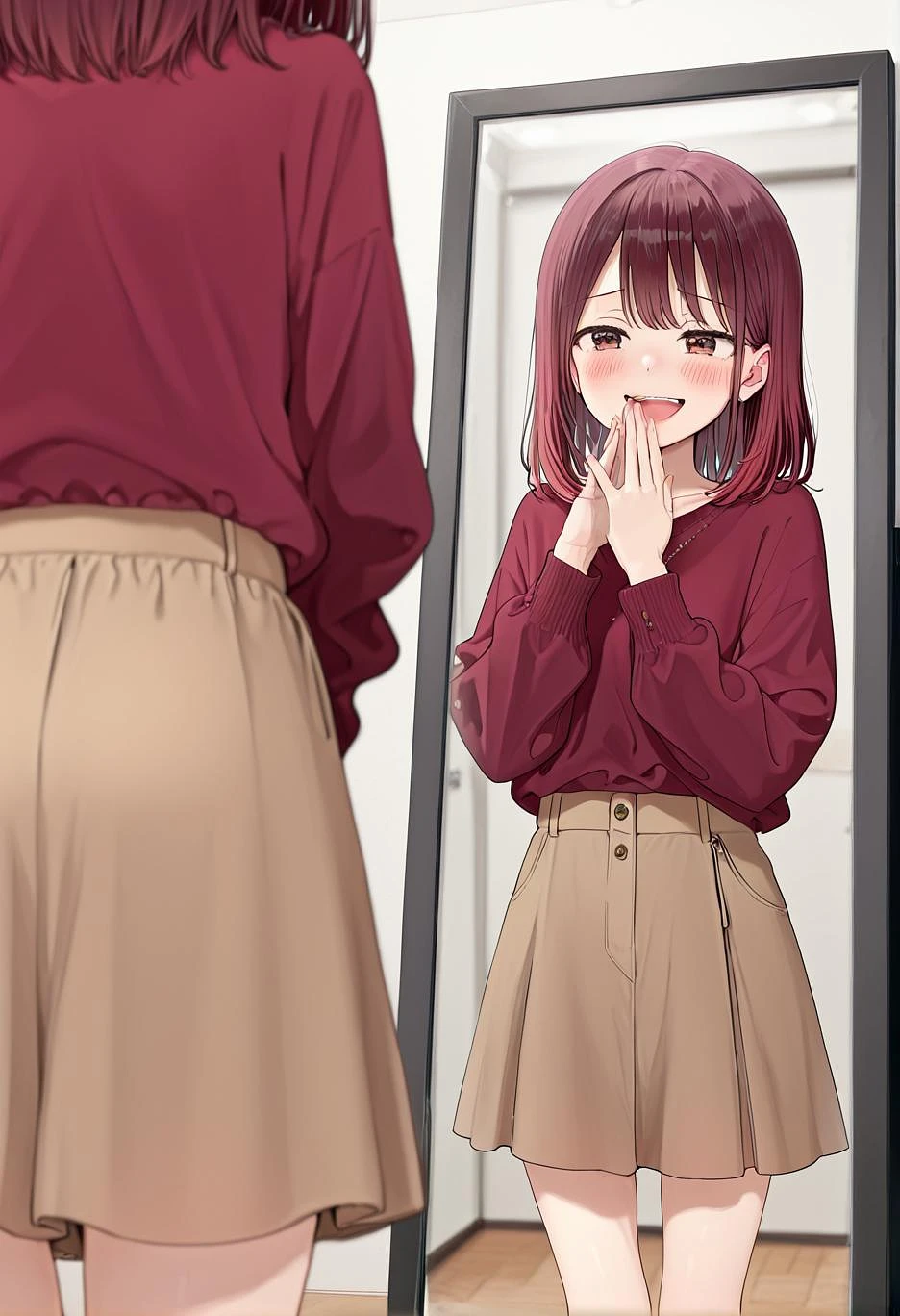 Featured image #1 for Looking at Mirror (Out of Frame) 鏡を見る（本人は枠外）