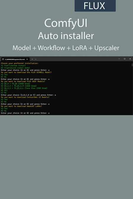 Featured image #3 for ComfyUI auto installer FLUX | GGUF | CONTROLNET | UPSCALE